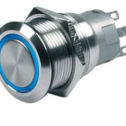 BEP Marine BEP Momentary On/Off Push Button Switch With Blue LED Ring 12v
