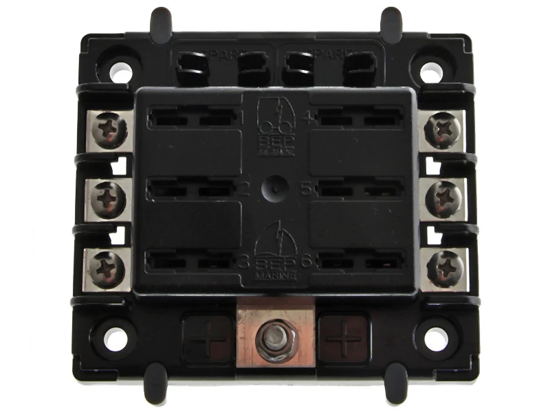 BEP Marine BEP ATC Six Way Fuse Holder And Screw Terminals With Cover And Link 1 BEP Marine BEP ATC Six Way Fuse Holder And Screw Terminals With Cover And Link
